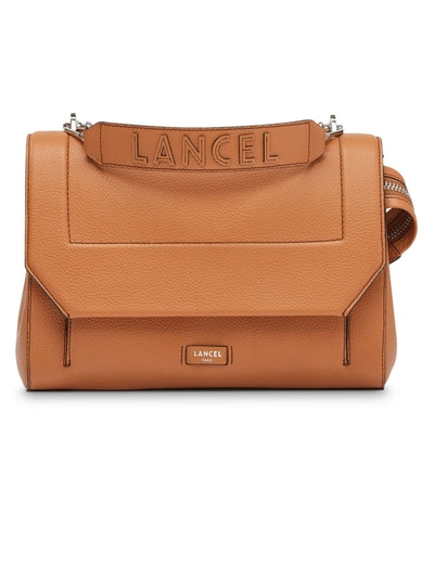 Shop Lancel Camel Leather Shoulder Bag In Cammello