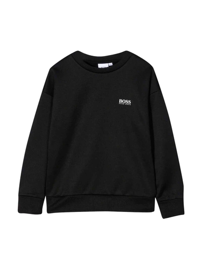 Shop Hugo Boss Black Sweatshirt With White Print In Nero