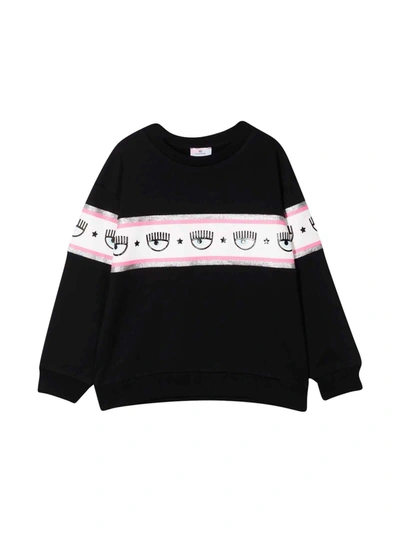 Shop Chiara Ferragni Black Girl Sweatshirt In Nero