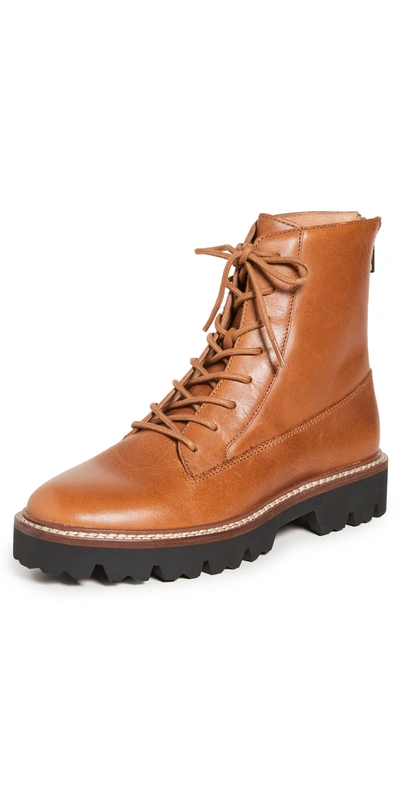 Shop Madewell Evan Lace Up Combat Boots In English Saddle