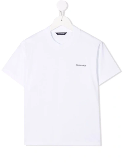 Shop Balenciaga Logo-printed T-shirt In White
