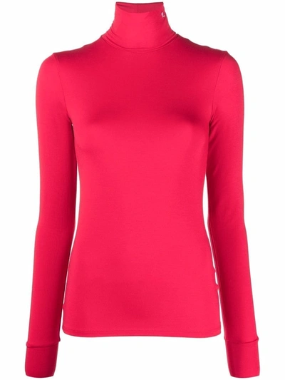 Raf Simons Roll-neck Jersey Top In Red