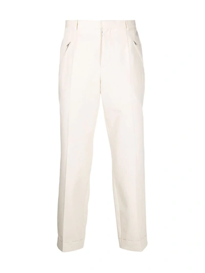 Shop Maison Margiela Straight-leg Trousers In White