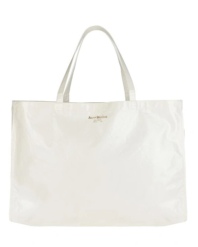 Shop Acne Studios Oilcloth Coated Tote Bag In White