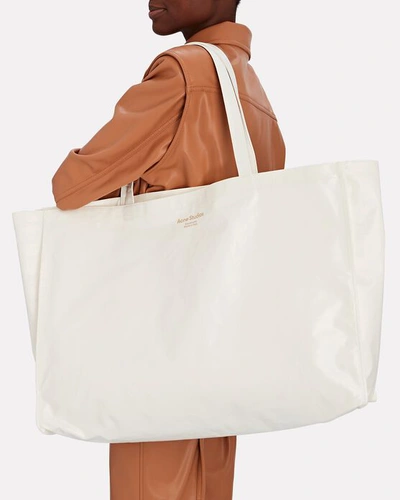 Shop Acne Studios Oilcloth Coated Tote Bag In White