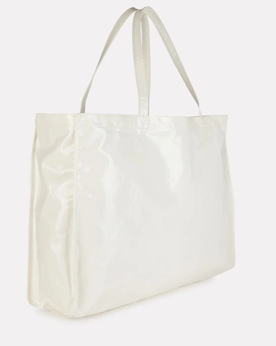 Shop Acne Studios Oilcloth Coated Tote Bag In White