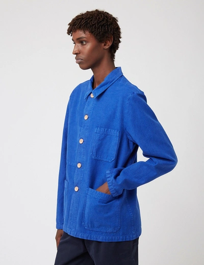Shop Bhode Chore Jacket (wood Buttons) In Blue