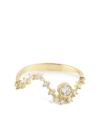 Shop Gfg Jewellery 18kt Yellow Gold Sonia Wave Diamond Ring