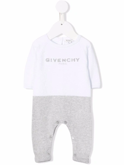 Shop Givenchy Embroidered Two-tone Romper In White