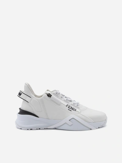 Shop Fendi Flow Sneakers In Leather In White