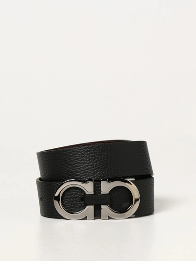 Shop Ferragamo Belt Salvatore  Gancini Reversible Leather Belt In Black