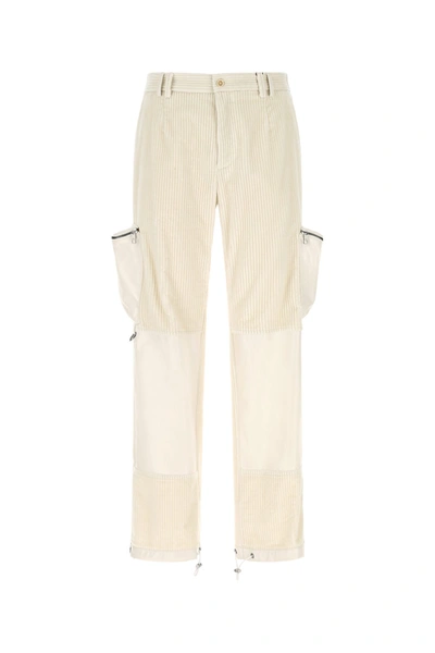 Shop Dolce & Gabbana Ivory Stretch Corduroy Pant White  Uomo 52