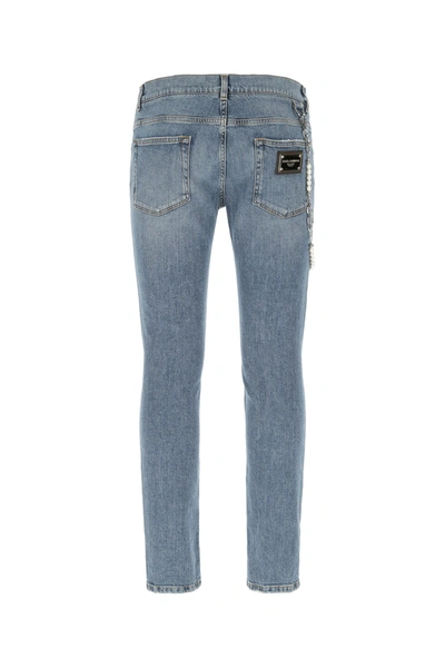 Shop Dolce & Gabbana Stretch Denim Jeans Lightblue  Uomo 52