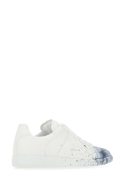 Shop Maison Margiela White Canvas Replica Paint Drop Sneakers  White  Uomo 40