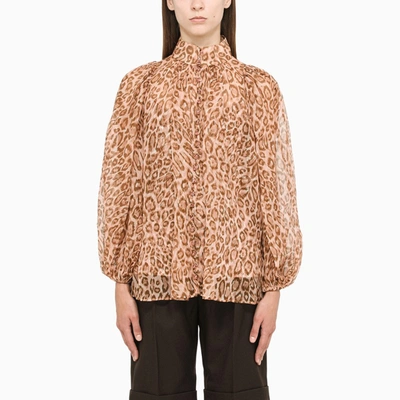 Shop Zimmermann Animalier Tempo Blouse In Pink
