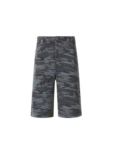 Shop Balenciaga Camouflage Printed Shorts In Multi
