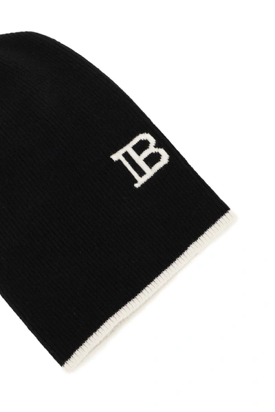 Shop Balmain Wool And Cashmere Beanie Hat In Mixed Colours