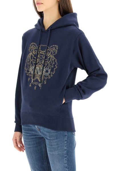 Shop Kenzo Tiger Embroidery Hoodie In Mixed Colours