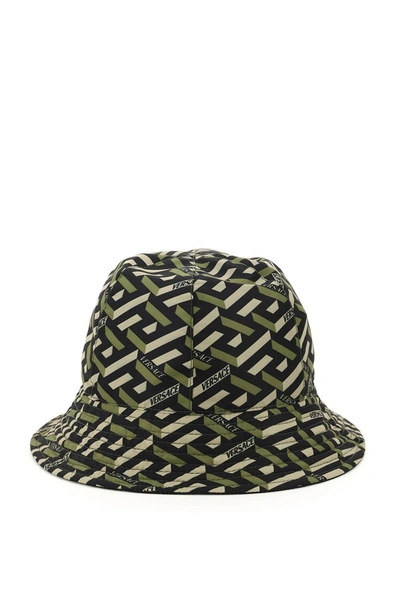 Shop Versace Greca Signature Bucket Hat In Mixed Colours