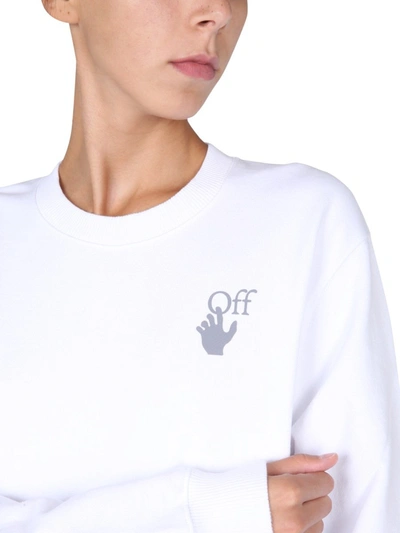 Shop Off-white "check Arrows" Print Sweatshirt In White