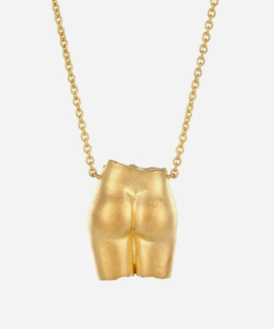 Shop Anissa Kermiche Gold-plated Le Derriere Sanded Pendant Necklace