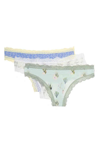 Shop Honeydew Aiden Micro Lace Thong In Coveleop/grytd/cacti