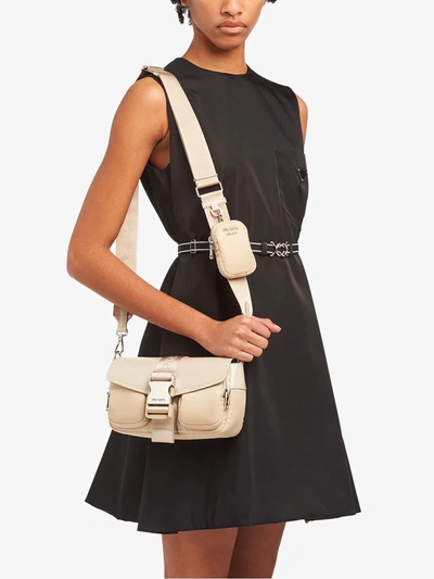 Shop Prada Pocket Logo-strap Crossbody Bag In Nero
