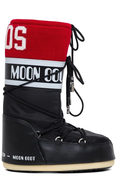 Shop Gcds Logo Knitted Band Moon Boots In Multi