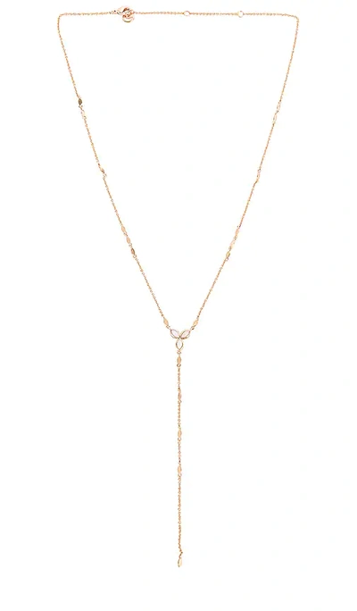 Shop Lili Claspe Flora Lariat Necklace In White Opal