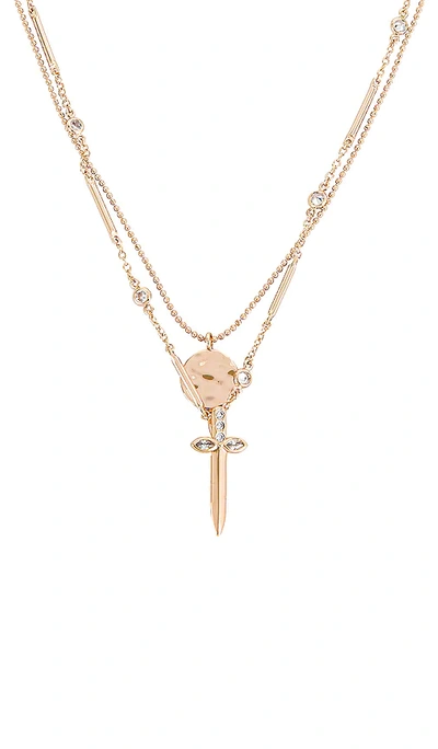 Shop Lili Claspe Rays Dagger Necklace Set In Yellow Gold