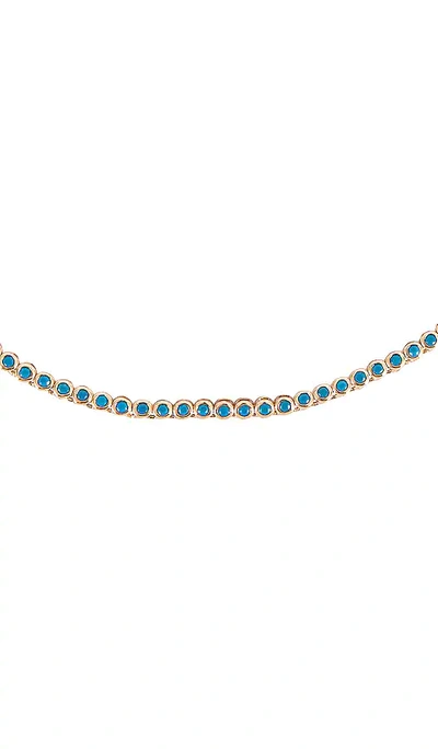 Shop Lili Claspe Reese Tennis Necklace In Turquoise