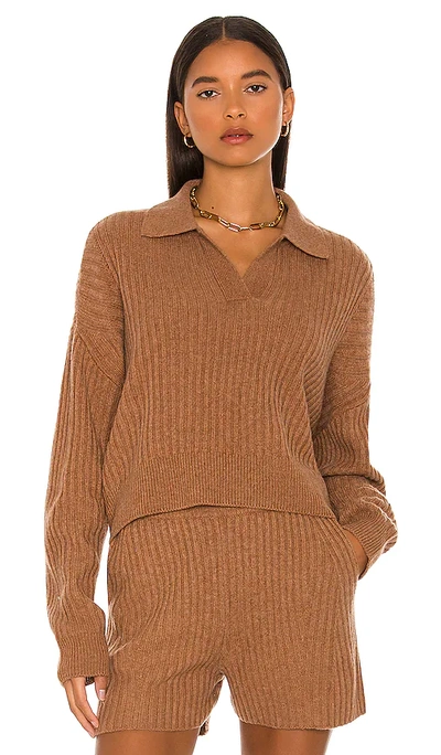 Shop Rag & Bone Maxine Ribbed Polo In Camel