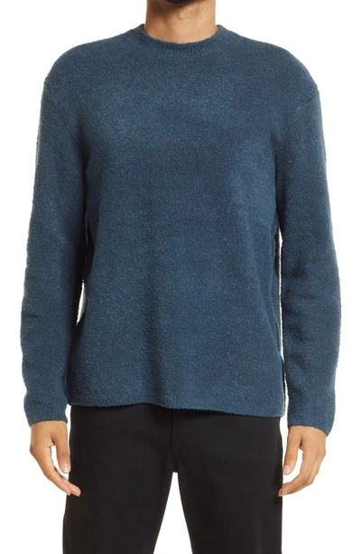 Shop Allsaints Eamont Cotton Blend Crewneck Sweater In Adventurer Blue