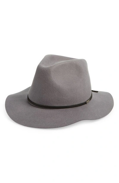 Shop Brixton Wesley Packable Felted Wool Fedora In Grey