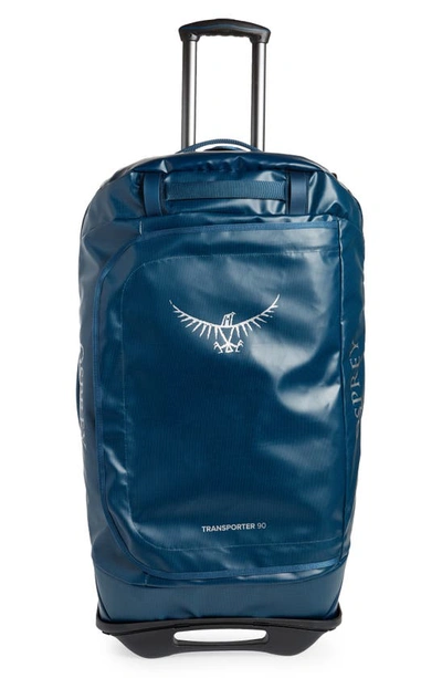 Shop Osprey Rolling Transporter 90 Suitcase In Venturi Blue