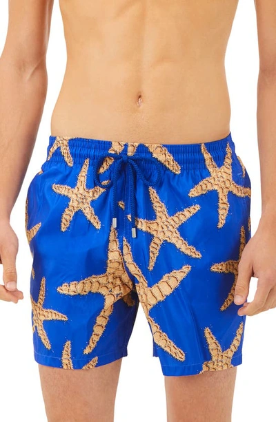 Shop Vilebrequin Sand Starlettes Swim Trunks In Sea Blue