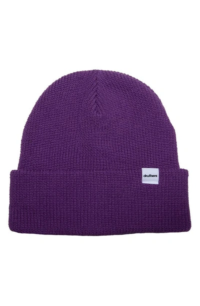 Shop Druthers Organic Cotton Knit Beanie In Eggplant