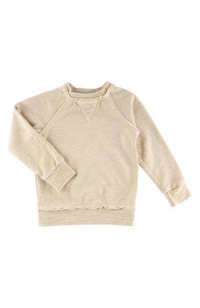 Shop Miki Miette Kids' Iggy Frayed Pullover In Oatmeal