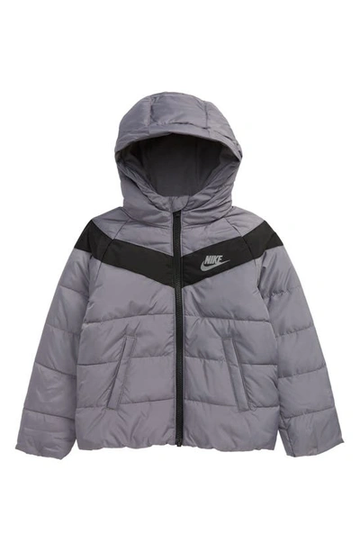 Shop Nike Sportswear Kids' Hooded Filled Jacket In Platinum