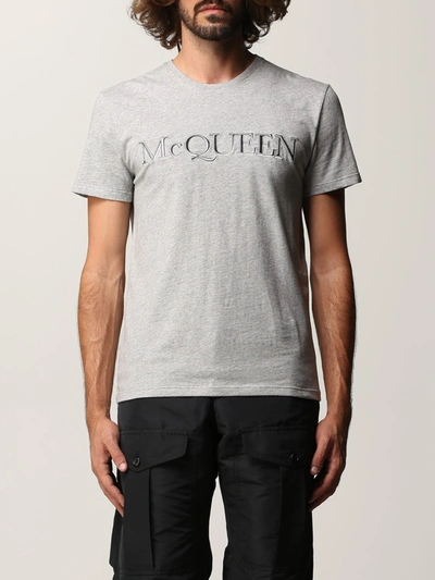 Shop Alexander Mcqueen T-shirt  Men Color Grey
