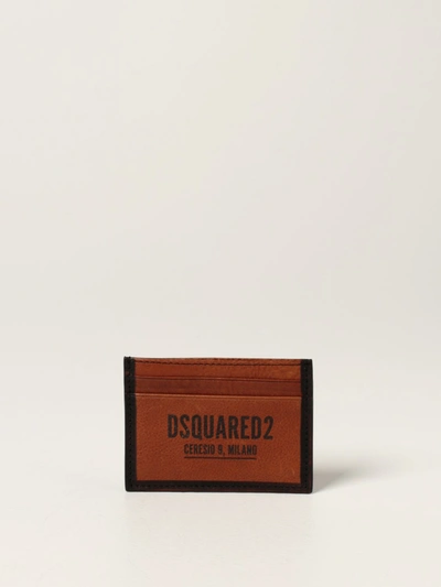 Shop Dsquared2 Credit Card Holder In Leather With Logo