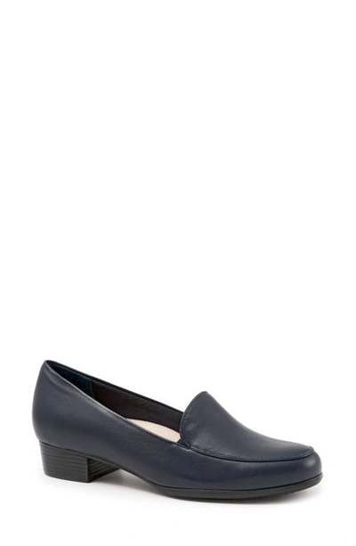 Shop Trotters Monarch Loafer In French Navy Leather