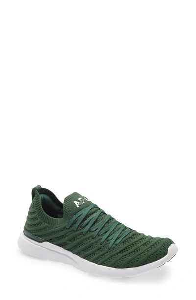Shop Apl Athletic Propulsion Labs Techloom Wave Hybrid Running Shoe In Dark Green / White