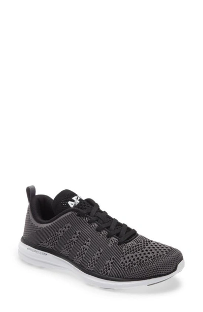 Shop Apl Athletic Propulsion Labs Techloom Pro Knit Running Shoe In Smoke / Black / White