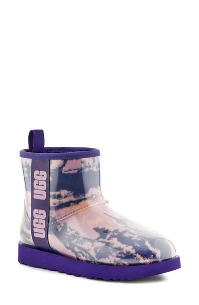 Shop Ugg (r) Classic Mini Waterproof Clear Boot In Violet Night