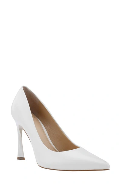 Shop Marc Fisher Ltd Sassie Pointed Toe Pump In Ivory Leather