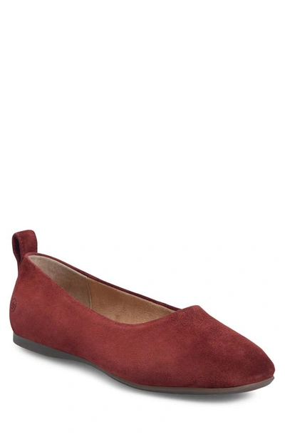 Shop Born Beca Flat In Red Suede