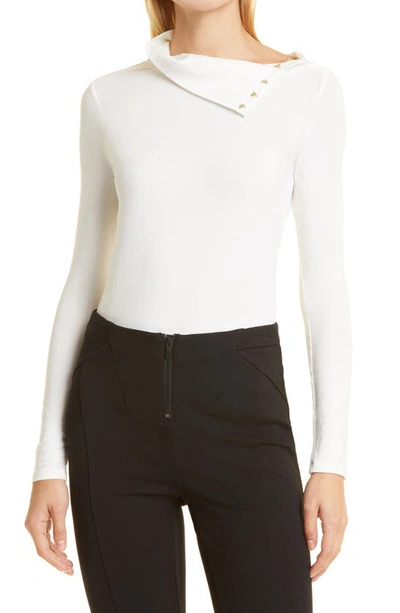Donna Karan Woman Convertible Mock Neck Top In Cream
