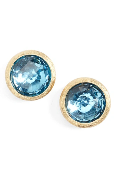 Shop Marco Bicego 'jaipur' Stone Stud Earrings In Blue Topaz