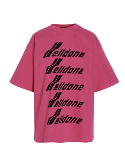 Shop We11 Done We11done Logo Print Crewneck T In Pink